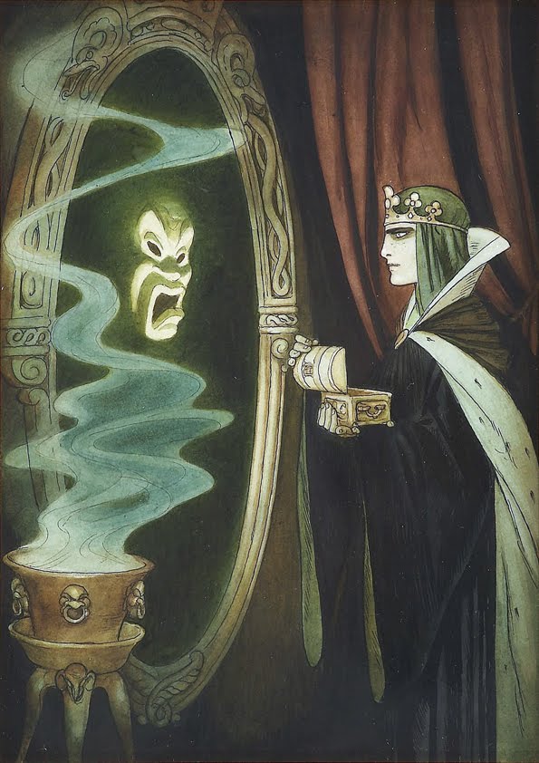 Concept art by Kay Nielsen for the Evil Squeen, Snow White and the Seven Dwarves